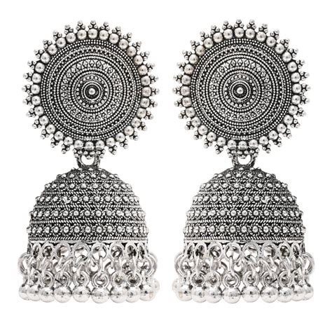 Etnico Silver Oxidised Jhumka Earrings For Women (E3313OX) – JewelEMarket