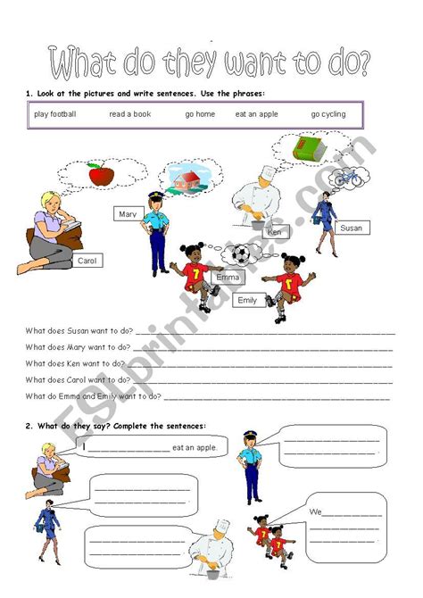 What do you want to be? pictur…: English ESL worksheets pdf & doc