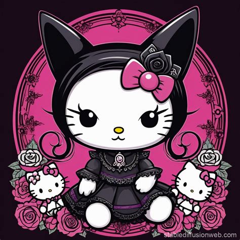 Goth Hello Kitty Kuromi | Stable Diffusion Online