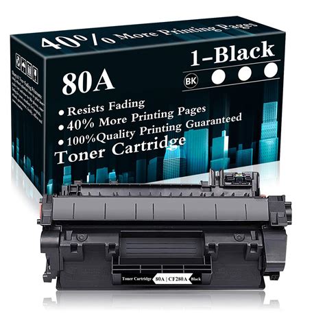 1 Black 80A | CF280A Toner Cartridge Replacement for HP Laserjet Pro ...