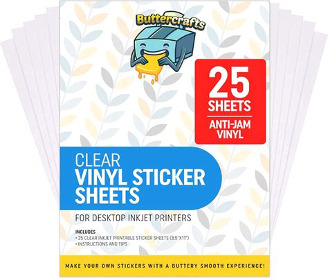 Buttercrafts Clear Printable Vinyl for Inkjet Printer - For Epson India ...