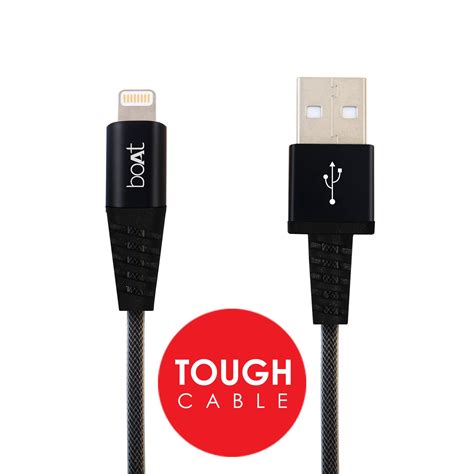 boAt LTG 550 Tough Aluminum Alloy Connector Lightning 1M Cable, Super ...