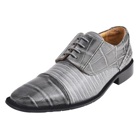 LIBERTYZENO Mens Oxford Formal Dress Shoes For Adult Male, Gray ...