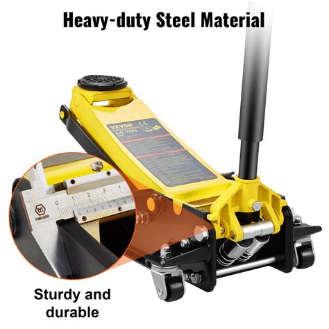 VEVOR Floor Jack, 4 Ton Low Profile Floor Jack, Heavy-duty Steel Racing ...