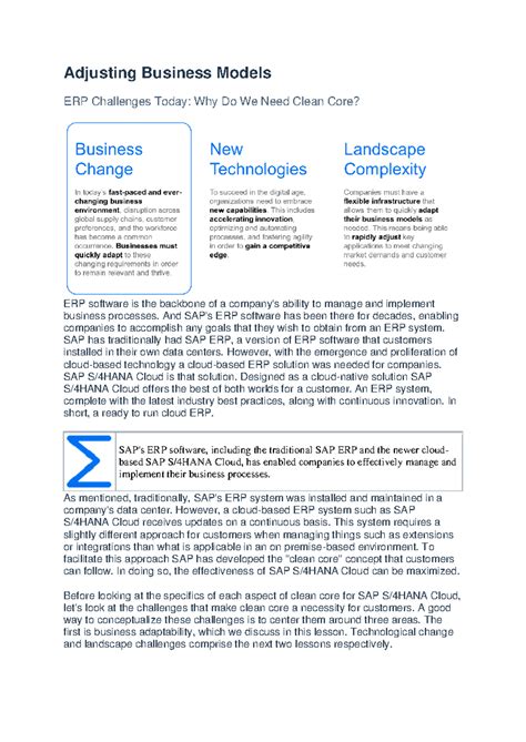 744611793 Managing Clean Core for SAP S4HANA Cloud Notes - Adjusting ...