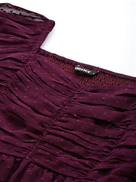 Purple Sweetheart Neck Georgette Peplum Top – Slenor