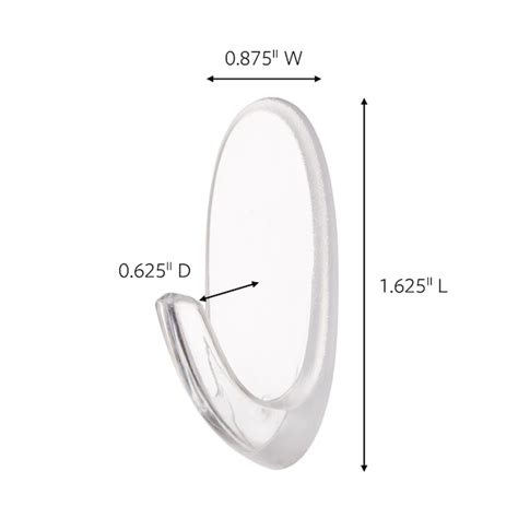 Command Medium 6-Pack Clear Adhesive Storage/Utility Hook (2 lbs ...