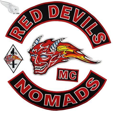 Red Devils Nomads Cool Embroidery Patches Ijzer Op Kleding Grote Mode ...