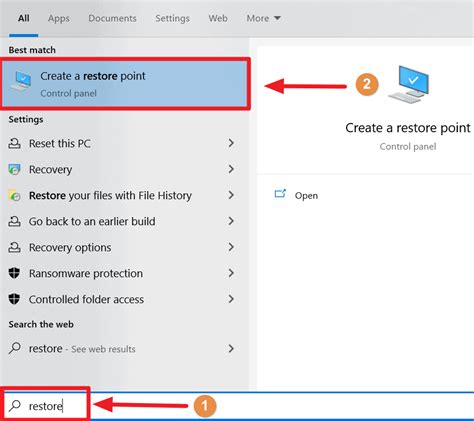 Image result for Run System Restore Windows 1.0