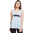 Mack Jonney Women Cotton Regular Fit Graphic Printed Bluish Tank Tops ...