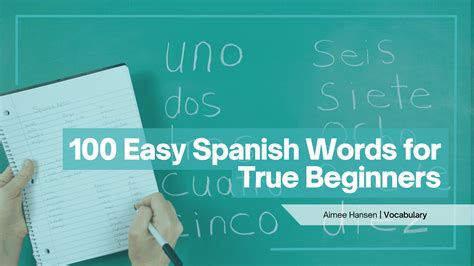 100 Easy Spanish Words for True Beginners (Free PDF Download)