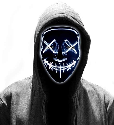 Buy LED Halloween - Glowing Light Up Purge for Men Women Costume ...