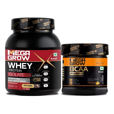 Megagrow Isolate Whey Protein Powder Chocolate(Isolate-1kg,29 Servings ...