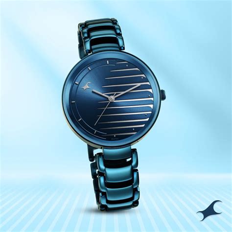 Buy Online Fastrack Style Up Quartz Analog Blue Dial Metal Strap Watch ...