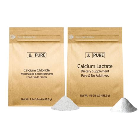Amazon.com : Pure Original Ingredients Calcium Chloride & Calcium Lactate Bundle, (1lb) Dietary ...