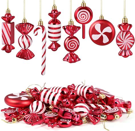 Amazon.com: FUYCIEUM 32 Pcs Candy Cane Ornament, Xmas Hanging Lollipop ...