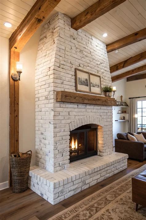 17+ Stunning Whitewash Brick Fireplace Ideas