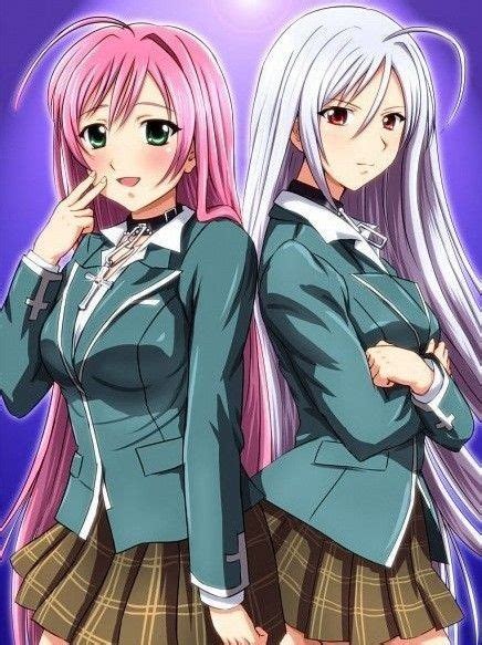 Rosario Vampire anime Moka in her 2 forms school uniform | Rosario ...