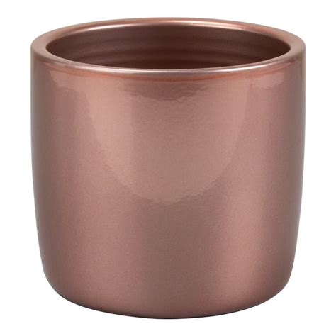 Copper Indoor Ceramic Cover Pot Brilliant Copper (900) – Green Carpet