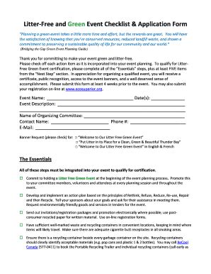 Fillable Online ecosuperior Litter-Free and Green Event Checklist ...