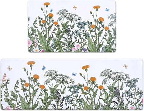 Amazon.com: weesire Green Kitchen Rug Anti Fatigue Mats for Kitchen ...