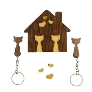 InfiniteEshop Wooden Cartoon Design Key Holder with Detachable ...