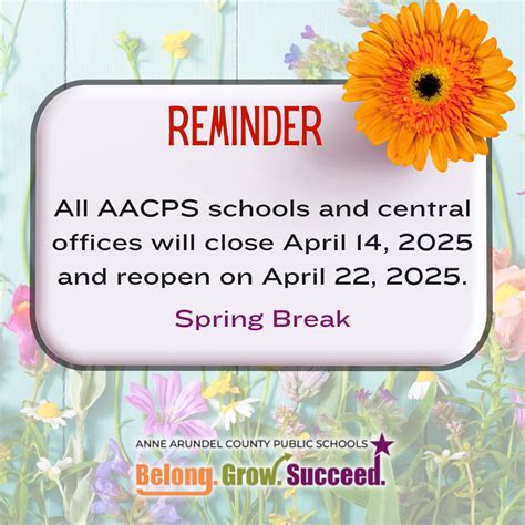 Anne - As provided in the Board approved calendar, all AACPS schools ...