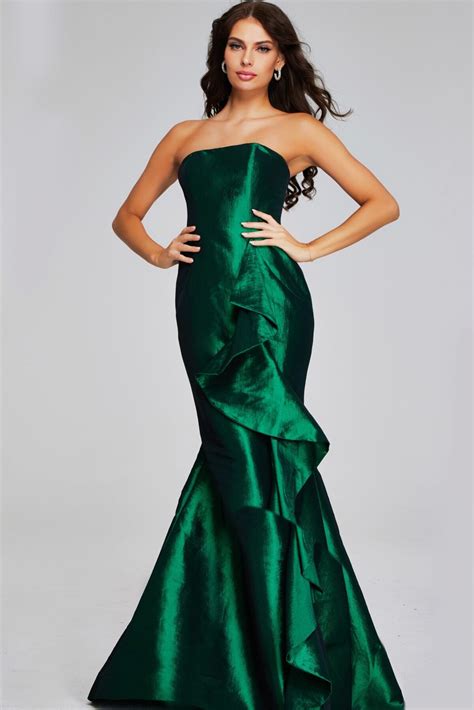 Emerald Green Strapless Evening Gown 39368 - Jovani