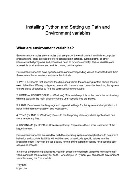 Installing Python and Setting up Path and Environment variables - They ...
