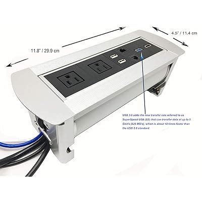 Buy Pwr Plug Connectivity Box Power Hub Module Conference Table in-Desk ...