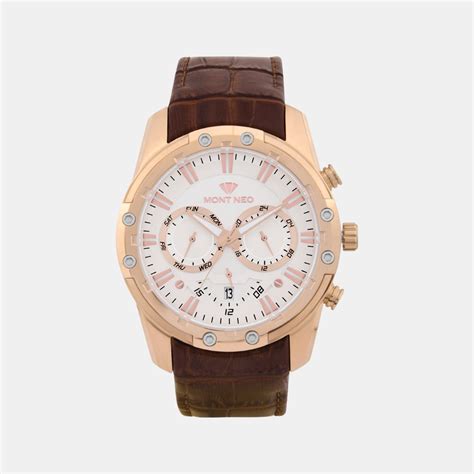 Mont Neo Men White Leather Watch 1053M-L3303 – Just In Time