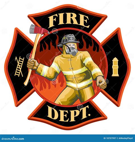 Fire Maltese Cross Clip Art