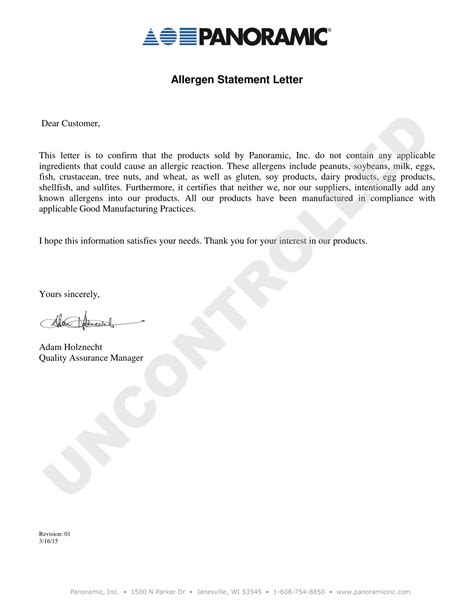 Image result for Statement Letter Example