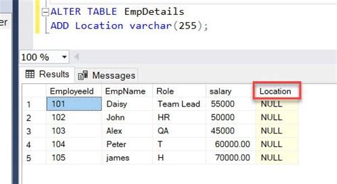 Add Column SQL Server Using Design 的图像结果
