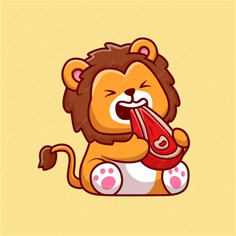 Lion Eating Steak