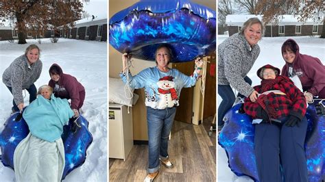Older adult residents in Freeburg go tubing in the snow | ksdk.com