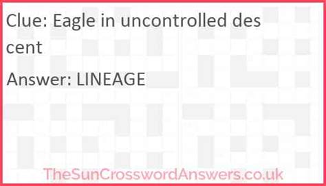Eagle in uncontrolled descent crossword clue - TheSunCrosswordAnswers.co.uk