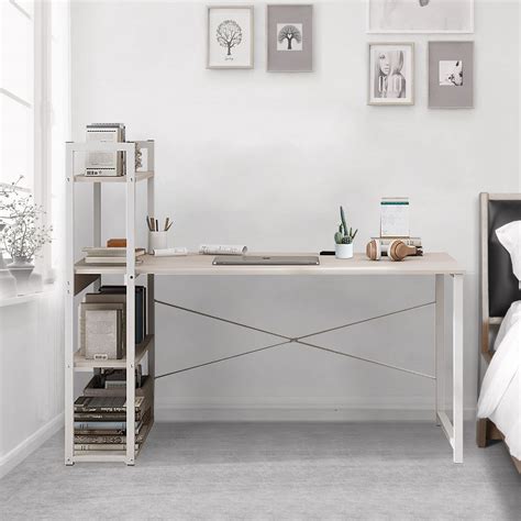 Buy SKY-TOUCH Computer Desk Table with Shelves, 4 Tier Study Table with ...