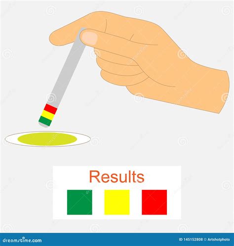 Hand Holding a Urine Ph Test Strip Stock Illustration - Illustration of ...
