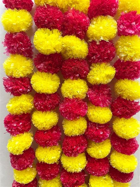 Buy Sphinx Artificial Marigold Fluffy Flowers Garlands for Decoration ...