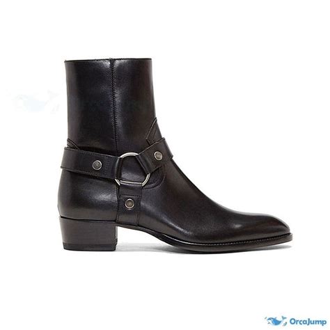 OrcaJump – Mens Pointed Toe Leather Riding Boots with Height Increasing ...
