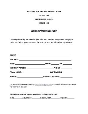2013 Canada Markdale Minor Soccer Sponsorship Form Fill Online ...