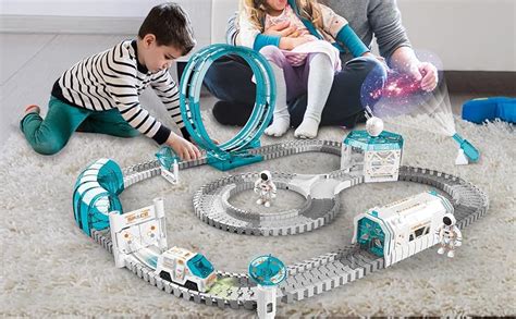 JYGOG New Kids Game Plastic Space Toys Train Track Sets with Mini ...