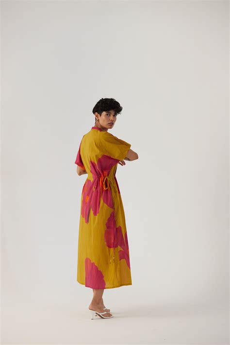 PINK MUSTARD SIDE TIE-UP DRESS – Yam India