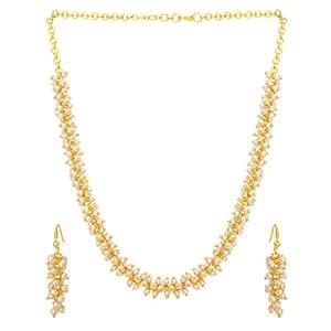Sukkhi Astonish Gold Plated Wedding Jewellery Pearl Necklace Set For ...
