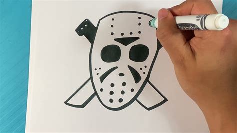 EASY How to Draw JASON VOORHEES MASK - YouTube