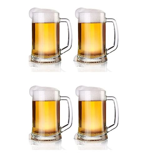 Buy HISTOWX Italian Premium Jumbo Beer Mugs Set of 4, 450ML, Crystal ...