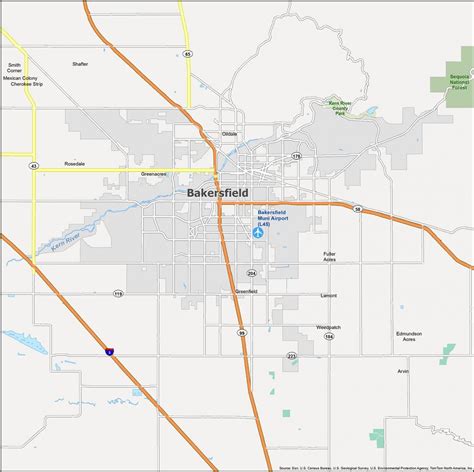 Bakersfield Zip Code Map - GIS Geography