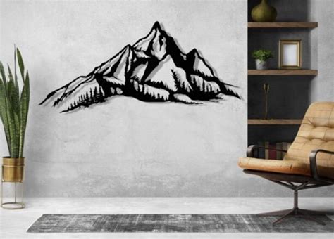 Buy Mountain Svg Dxf Files , Laser Cut File , Mountains Hills Trees ...