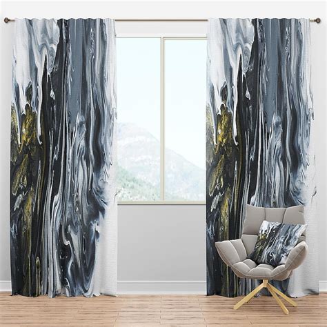 Designart 63-in Grey and Silver Room Darkening Thermal Lined Rod Pocket ...